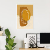Kunstwerk met zonsondergangcirkels - Minimalistisc Poster (Thuiskantoor)