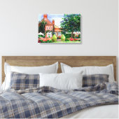 Kunstwerk muurschildering Manor House op canvas Afdruk (Insitu (Slaapkamer))