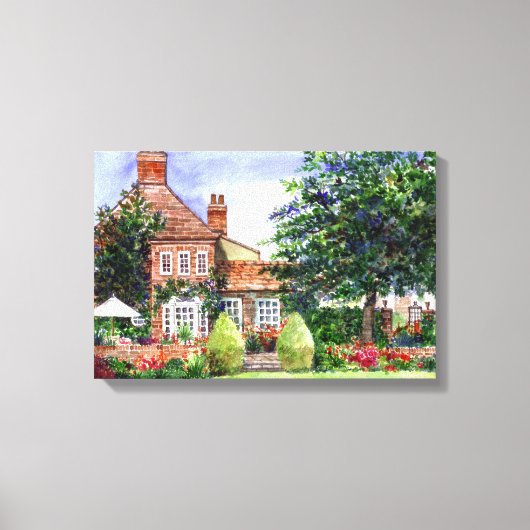 Kunstwerk muurschildering Manor House op canvas Afdruk (Voorkant)