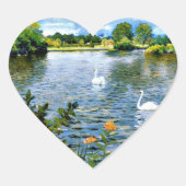 Kunstwerk op het Long Island Lake Hart Sticker (Voorkant)