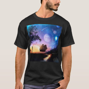 Kunstwerk over ruimteverkenning Voyager-ruimtevaar T-shirt