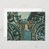 Kunstwerk over vintage fietsen briefkaart (Voorkant / Achterkant)