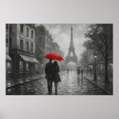Kunstwerk 'Parijs in de regen' Poster (Voorkant)