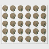 kunstwerk Peafowl (pauw) loodgietersgroen goud Cadeaupapier (Vlak)