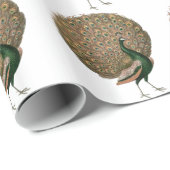 kunstwerk Peafowl (pauw) loodgietersgroen goud Cadeaupapier (Rol Hoek)