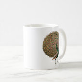  kunstwerk Peafowl (pauw) loodgietersgroen goud Koffiemok (Voorkant rechts)