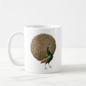  kunstwerk Peafowl (pauw) loodgietersgroen goud Koffiemok (Links)