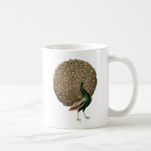  kunstwerk Peafowl (pauw) loodgietersgroen goud Koffiemok