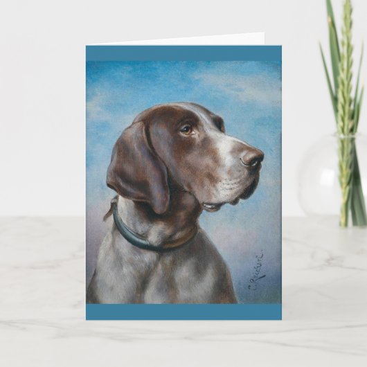 kunstwerk - portret van een stierhond, kaart (Voorkant)