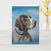 kunstwerk - portret van een stierhond, kaart (Gele Bloem)