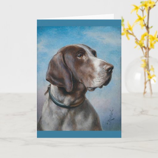  kunstwerk - portret van een stierhond, kaart (Gele Bloem)