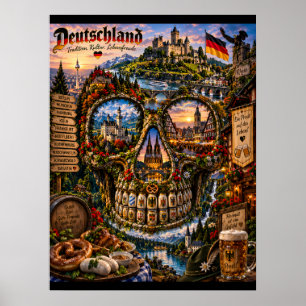 Kunstwerk schedel Duitsland Staat van de Geest Poster