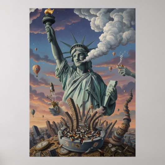 Kunstwerk Standbeeld van de Vrijheid Poster (Voorkant)