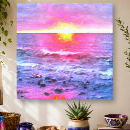 Kunstwerk Sunset Banderas Bay Puerto Vallarta 0909 Canvas Afdruk