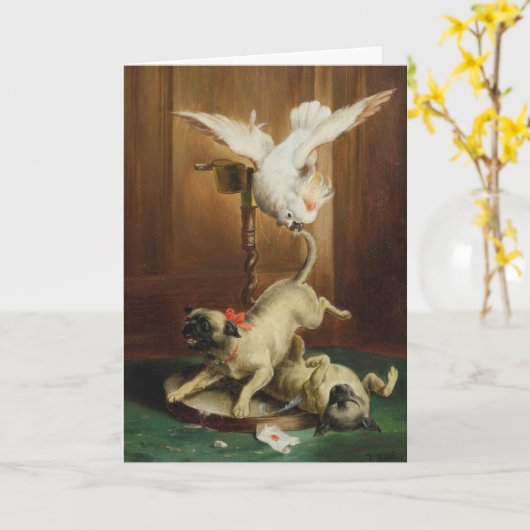  kunstwerk - twee snoepjes en een katje, kaart (Gele Bloem)