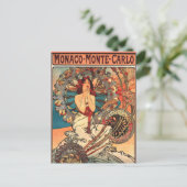 Kunstwerk van Alfons Mucha, Monaco - Monte Carlo Briefkaart (Staand voorkant)
