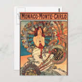 Kunstwerk van Alfons Mucha, Monaco - Monte Carlo Briefkaart (Voorkant / Achterkant)