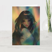 Kunstwerk van anime meisje omringd door regenboogl kaart (Voorkant)