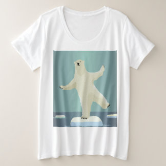 Kunstwerk van een ijsbeer balancerend op een ijsbe grote maat t-shirt