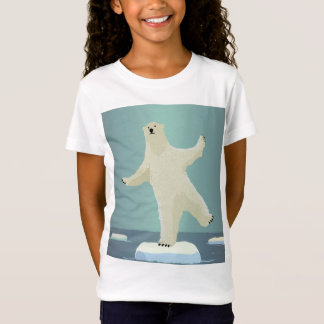 Kunstwerk van een ijsbeer balancerend op een ijsbe t-shirt