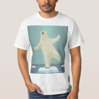 Kunstwerk van een ijsbeer balancerend op een ijsbe t-shirt