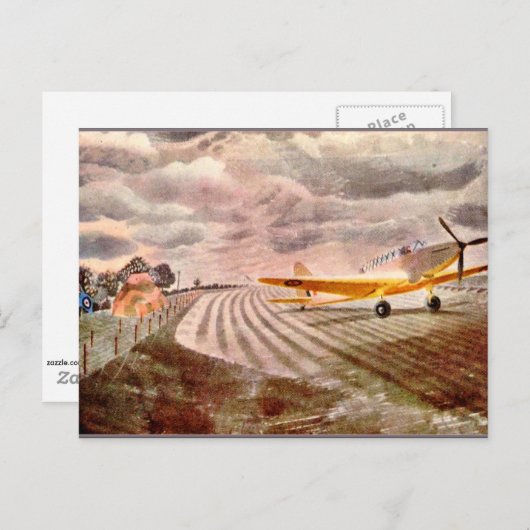 Kunstwerk van Eric Ravilious, Fairey Battle Briefkaart (Voorkant / Achterkant)