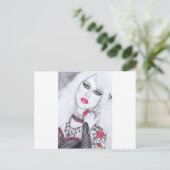 Kunstwerk van mooie dames en bloemen briefkaart (Staand voorkant)