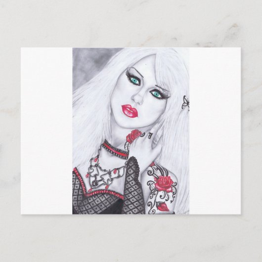 Kunstwerk van mooie dames en bloemen briefkaart (Voorkant)