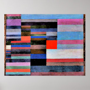 Kunstwerk van Paul Klee, Vuur in de Avond Poster