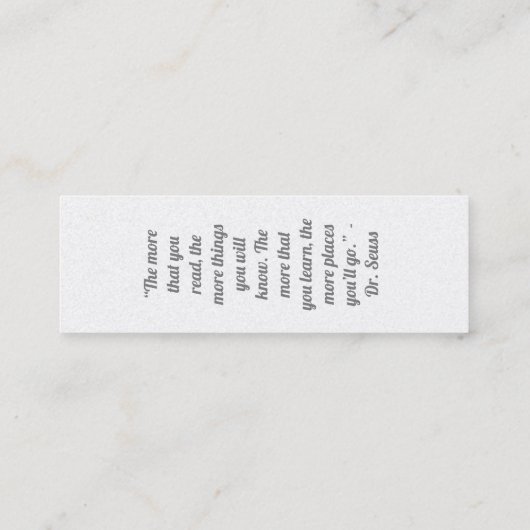 Kunstwerk van uw kind of tekening op een Bladwijze Mini Visitekaartje (Achterkant)