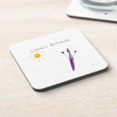 Kunstwerk van uw kind op bloedbaden bier onderzetter (Linkerzijde)