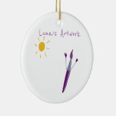 Kunstwerk van uw kind op een Ornament (Rechts)