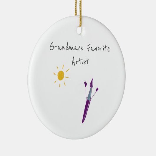 Kunstwerk van uw kind op een Ornament (Rechts)