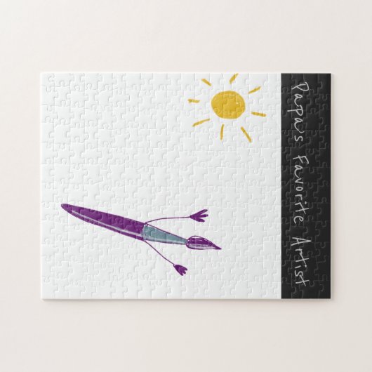 Kunstwerk van uw kind op een puzzel legpuzzel (Horizontaal)