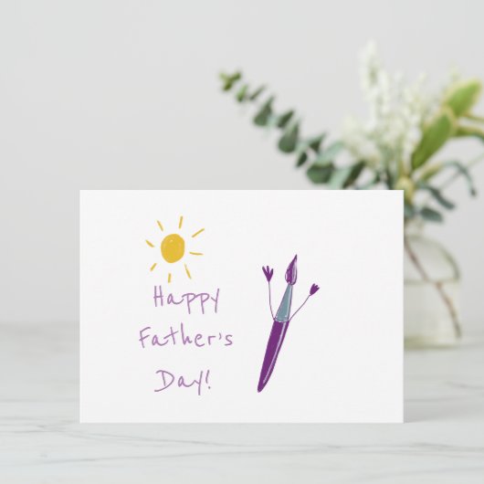 Kunstwerk van uw kind Vaderdag Feestdagenkaart (Staand voorkant)
