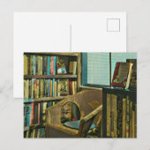 Kunstwerk van vintage boek briefkaart (Voorkant / Achterkant)