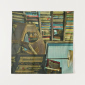 Kunstwerk van vintage boeken wandkleed (Voorkant (horizontaal))