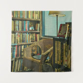 Kunstwerk van vintage boeken wandkleed (Voorkant)