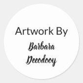 Kunstwerk van White Round Ronde Sticker (Voorkant)