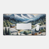 Kunstwerk van Winter Mountain Scene Bureaumat (Keyboard & Muis)