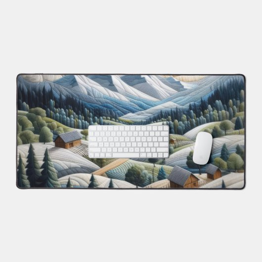 Kunstwerk van Winter Mountain Scene Bureaumat (Keyboard & Muis)