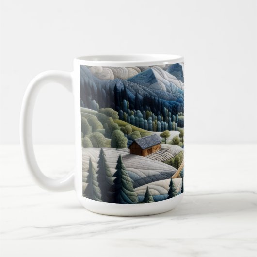 Kunstwerk van Winter Mountain Scene Koffiemok (Links)