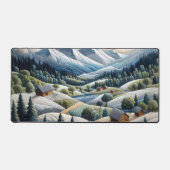 Kunstwerk van winterberglandschap bureaumat (Voorkant)