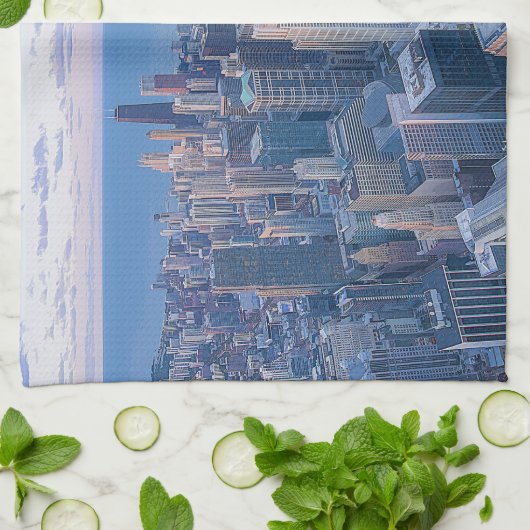 Kunstwerk voor de architectuur van Chicago | Theedoek (Gevouwen)