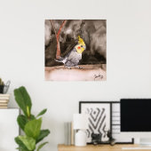 kunstwerk voor het schilderen van kokkelvogels poster (Thuiskantoor)