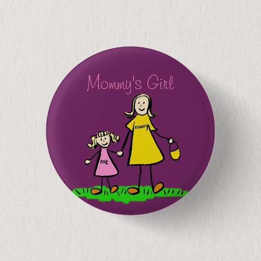 Kunstwerk voor moeders meisjes Aangepaste Buttonne Ronde Button 3,2 Cm (Voorkant)
