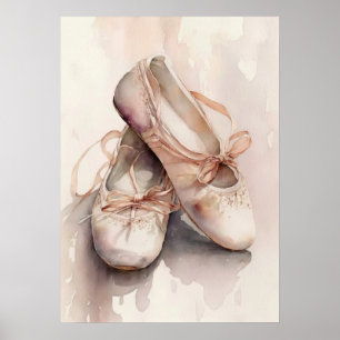 Kunstwerk Waterverf Ballet Slippers Poster