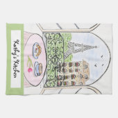 Kunstwerk Whimsical Parijs Eiffeltoren PERSONALISE Theedoek (Horizontaal)
