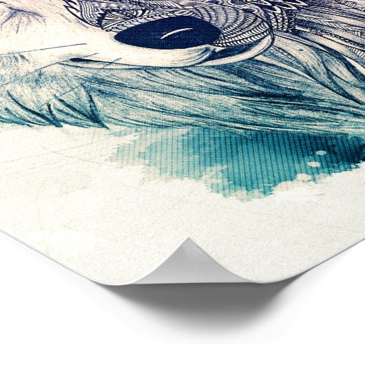 Kunstwerk Wolf Poster (Hoek)