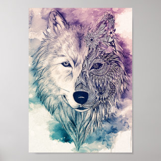 Kunstwerk Wolf Poster